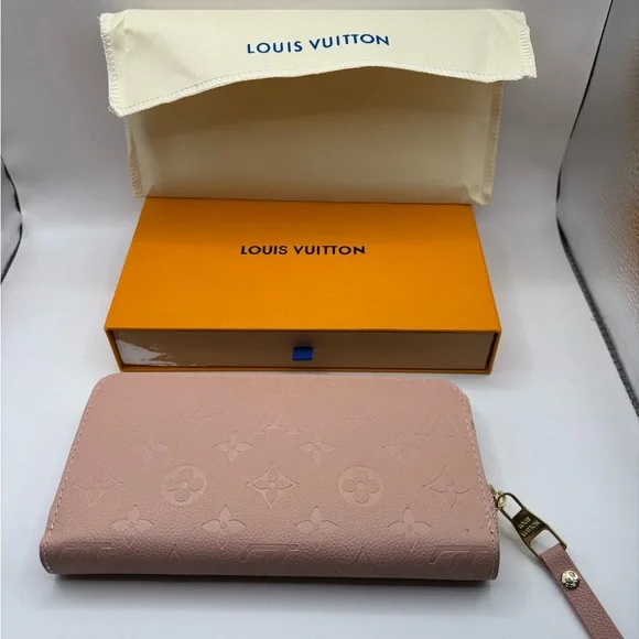 Blush Pink Monogram Zippy Wallet - Picture 1 of 7